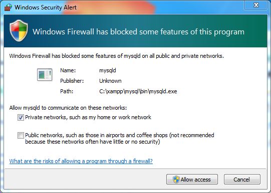 xampp-firewall-warning